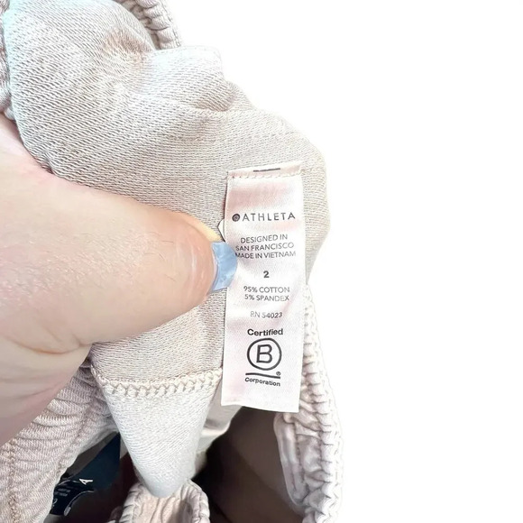 Athleta Farallon Jogger Pants in Mocha Latte Pink Beige Sweatpants Size 2 - Picture 10 of 11